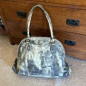 Leather Hobo handbag distressed